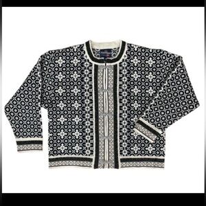 Skjaeveland Norway Vintage Wool Cardigan Sweater Size M Ski Chic Mountain Trips